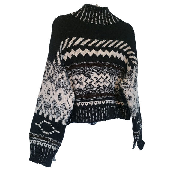 NYMANE NADIA SWEATER BLACK/CREAM KNIT Size Small - Picture 7 of 9
